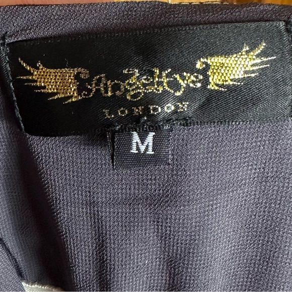 Angel Eye Whimsical Bird Colorblock Scoop Neck Short Sleeve Lined Mini Dress M - Picture 8 of 8